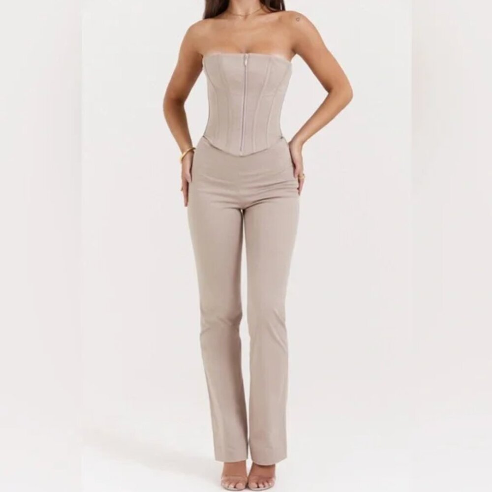 Mistress Rock Mousse Strapless Jumpsuit Corset NEW